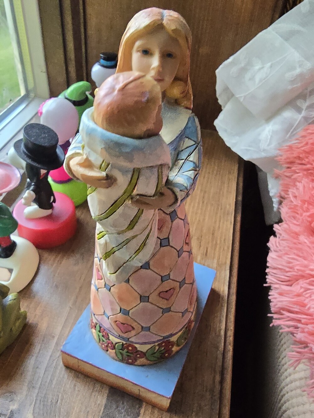 Jim Shore Mother and Child Figurine - Blue, Pink, Cream